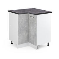 ECKUNTERSCHRANK R-Line Beton 75.6 cm, AP Anthrazit - Schieferfarben/Weiß, Holzwerkstoff (75.6/81.6/60cm) - Vicco