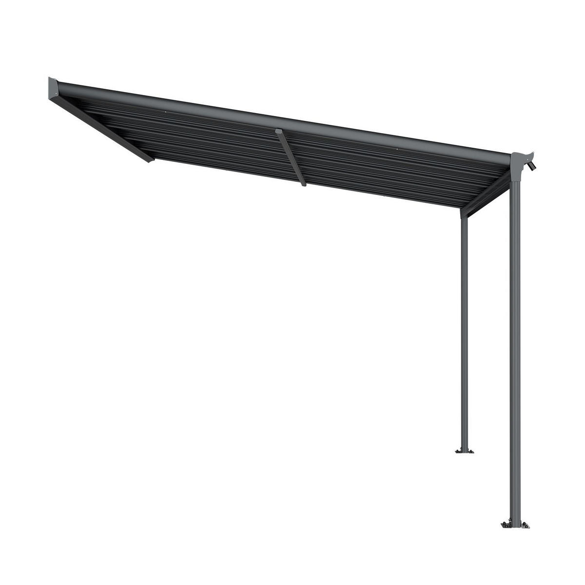 TERRASSENDACH Borneo Aluminium 3x3m dunkelgrau - Dunkelgrau, Metall (312/278/303cm) - Juskys