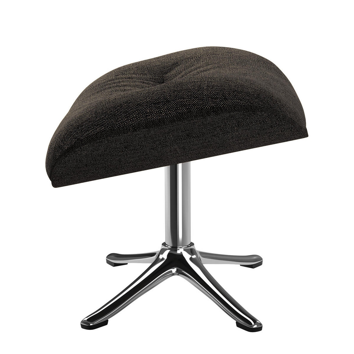 POLSTERHOCKER - Chromfarben/Schwarz, Textil/Metall (44/39/42cm) - home24