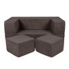 KINDERSOFA, Aesthetic, Cube, Braun - Braun, Textil (96/40/50cm) - MeowBaby