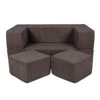 KINDERSOFA, Aesthetic, Cube, Braun - Braun, Textil (96/40/50cm) - MeowBaby
