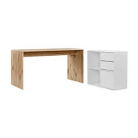 SCHREIBTISCH Der Produktive - Eichefarben/Weiß, Holzwerkstoff (65/145/77cm) - Mokebo
