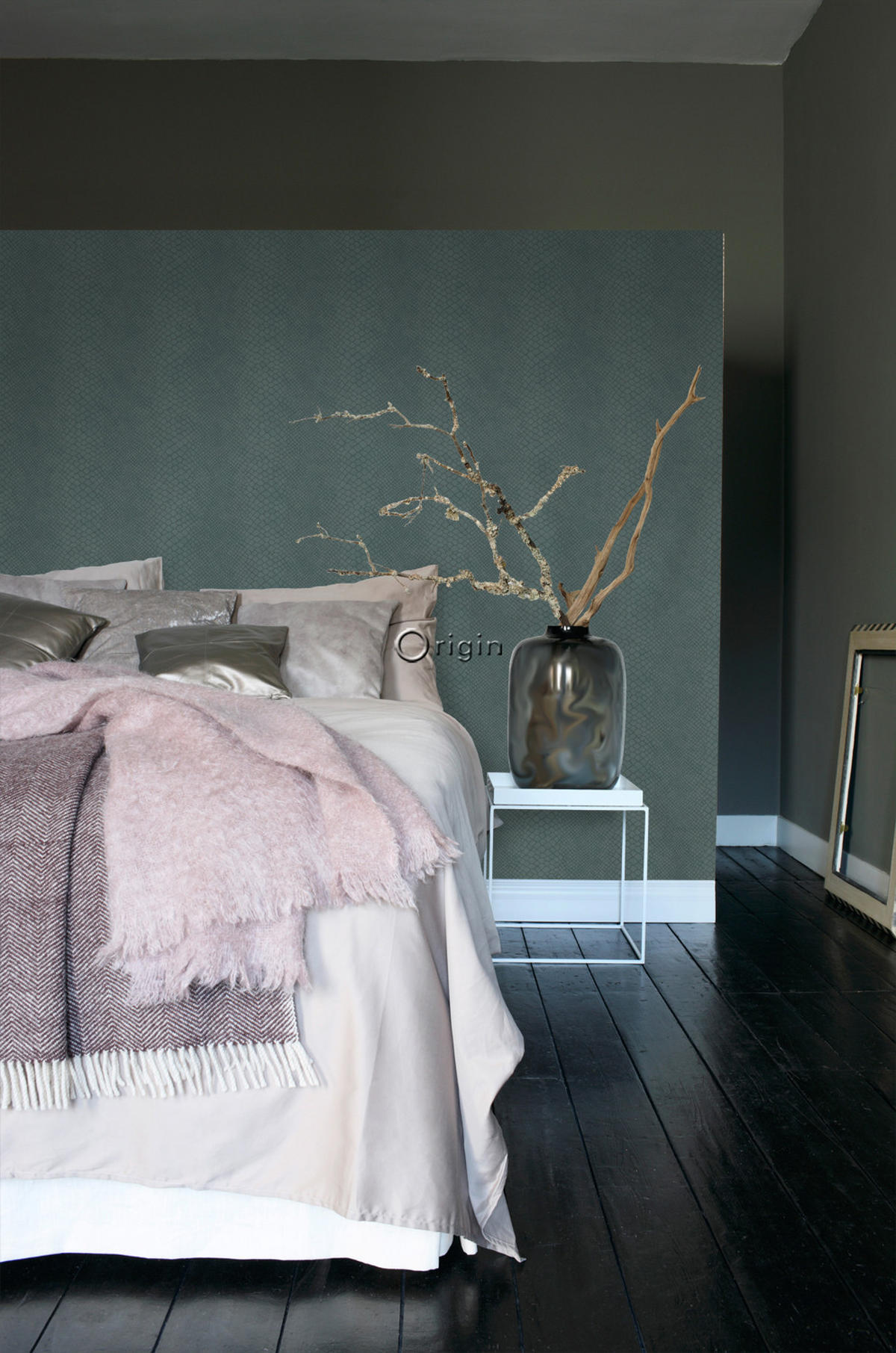 TAPETE Schlangenhaut-Motiv 53 cm x 10.05 m - Blau, Papier (53/1000cm) - Origin Wallcoverings