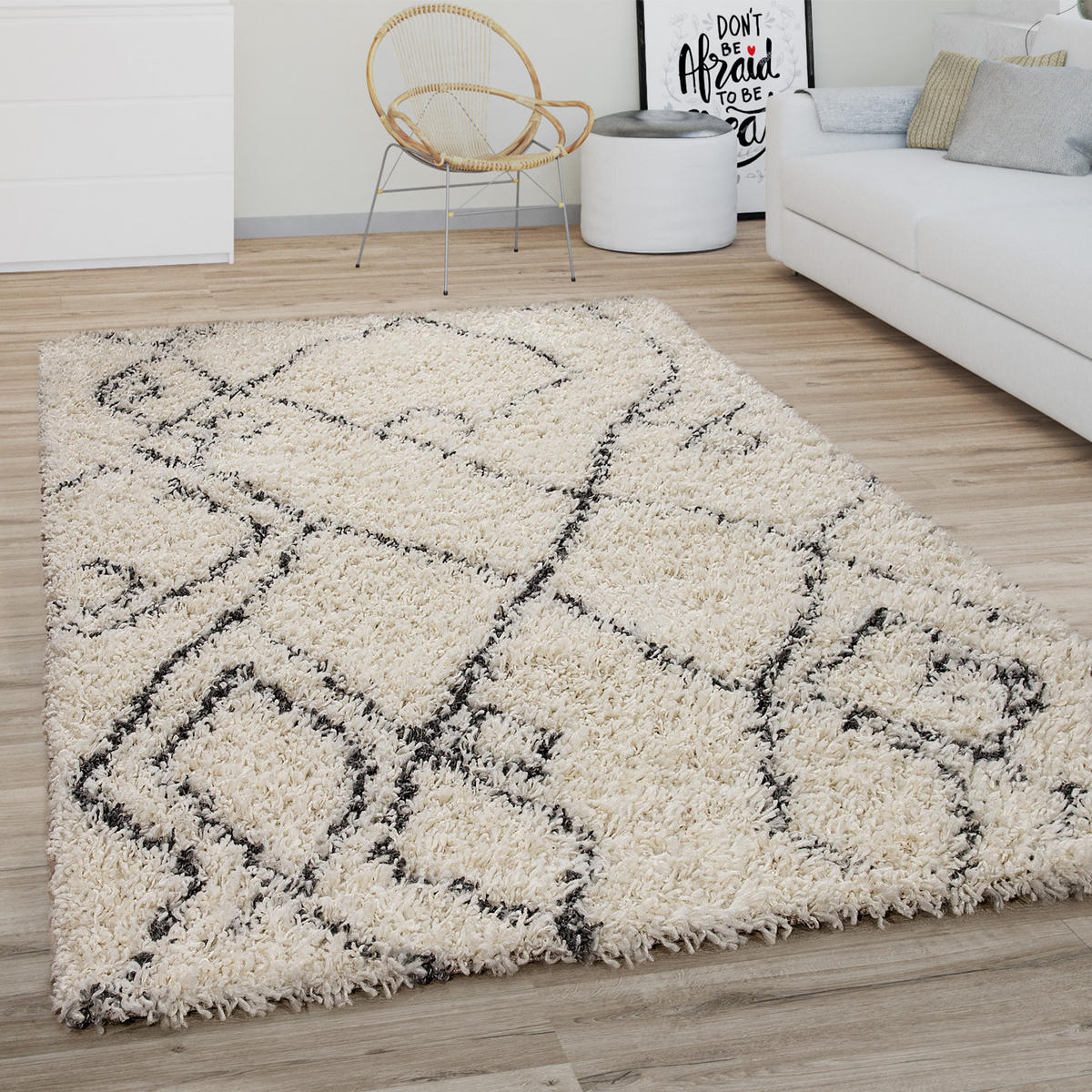 HOCHFLORTEPPICH 120/170 cm Kalmar 448 - Anthrazit, Textil (120/170cm) - Paco Home