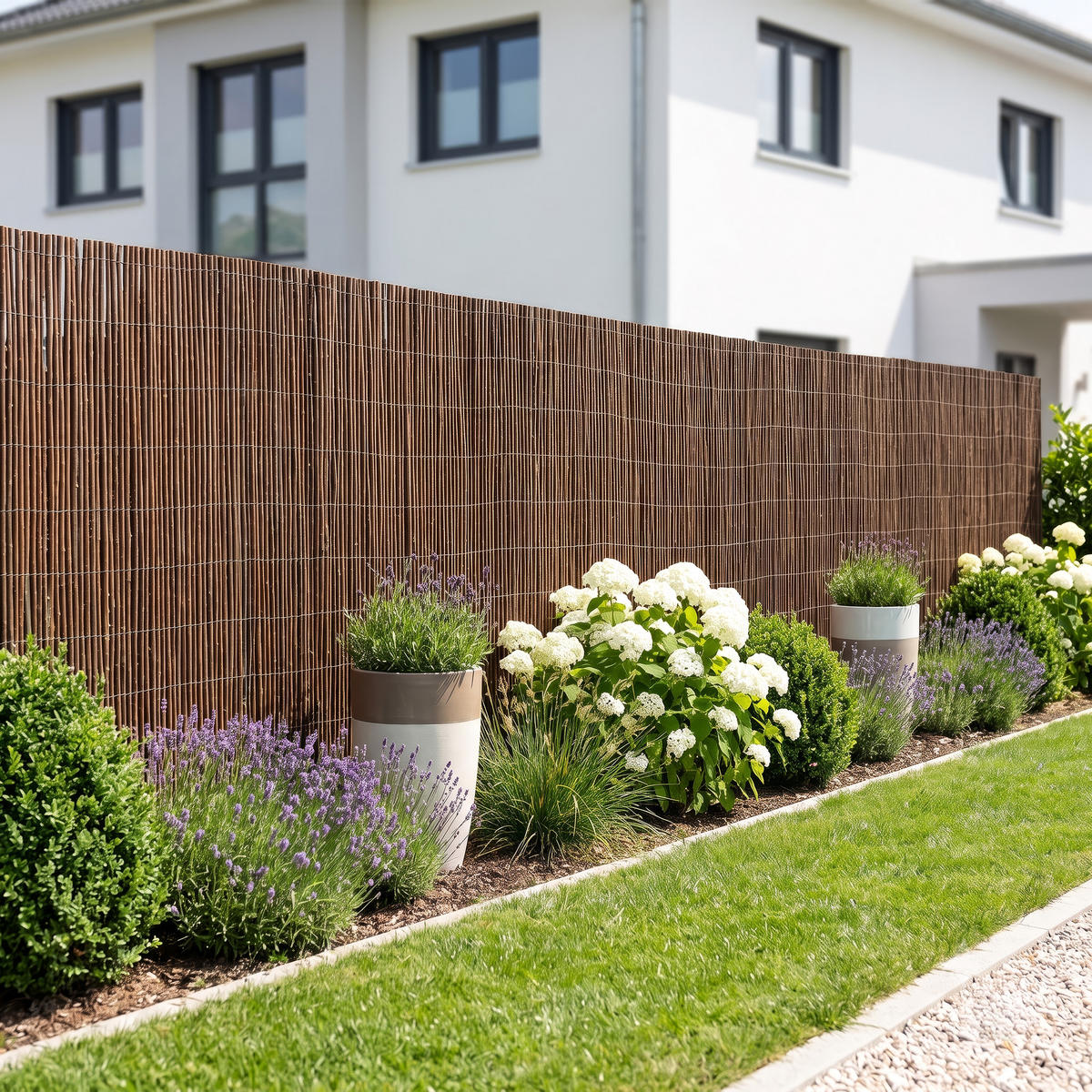 WEIDENZAUN Hyssna - Dunkelbraun, Naturmaterialien (160cm) - casa.pro