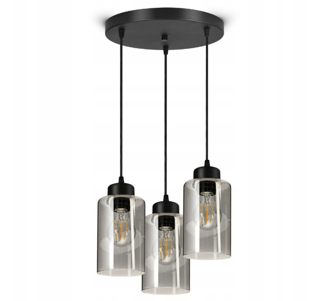 PENDELLEUCHTE TUBE - Transparent/Schwarz, Glas/Metall (30/30/80cm) - kiki design