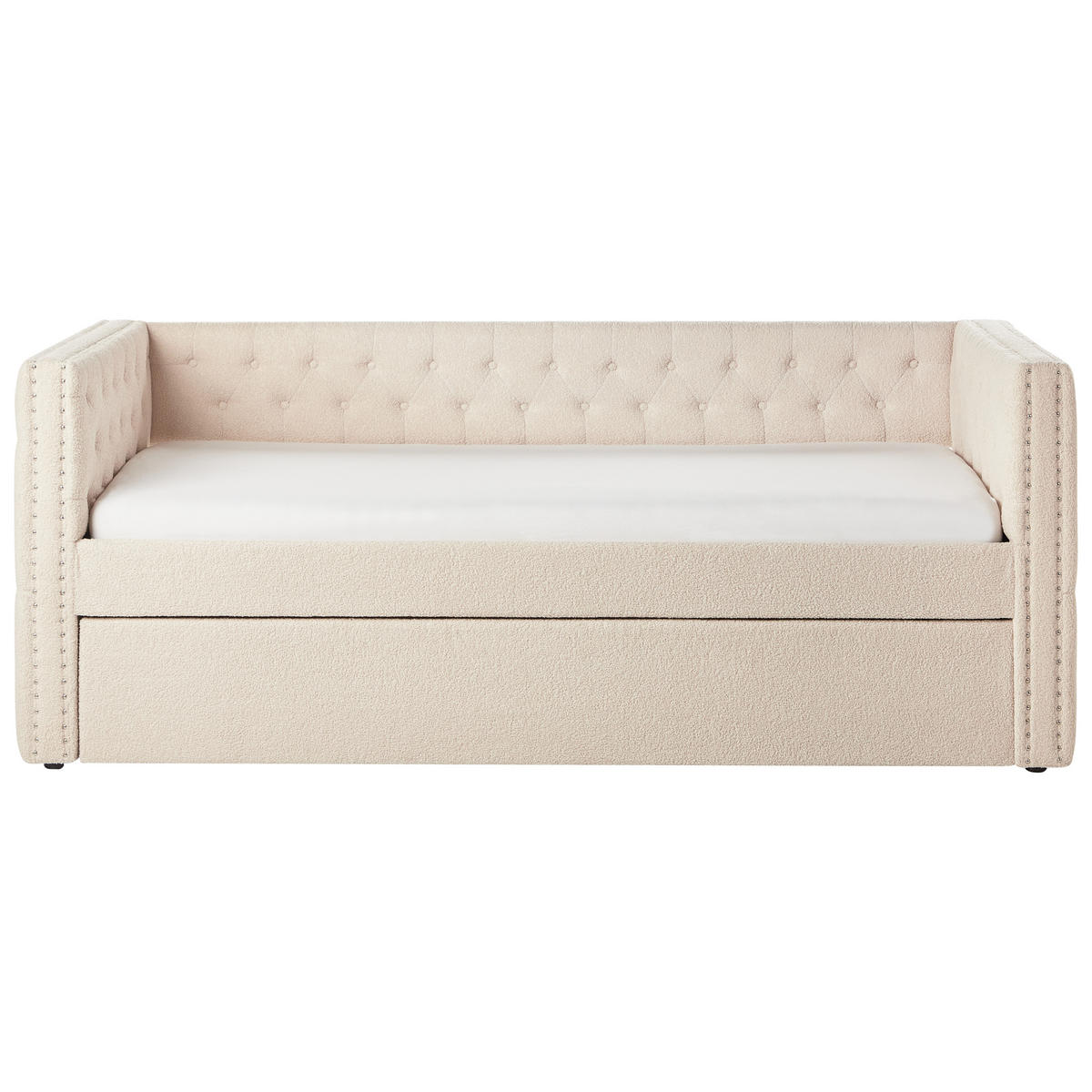 TAGESBETT Beige 90-200 cm Gassin - Beige, Holz/Textil (90/200cm) - Beliani