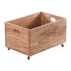 HOLZKISTE BOX Recyclingholz massiv, mit Rollen 01 natur-vintage - Naturfarben, Holz (45/26/30cm) - DESIGN DELIGHTS