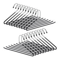 SÚPRAVA vešiakov na nohavice - čierna, kov/plast (18/0.5/35cm) - Relaxdays