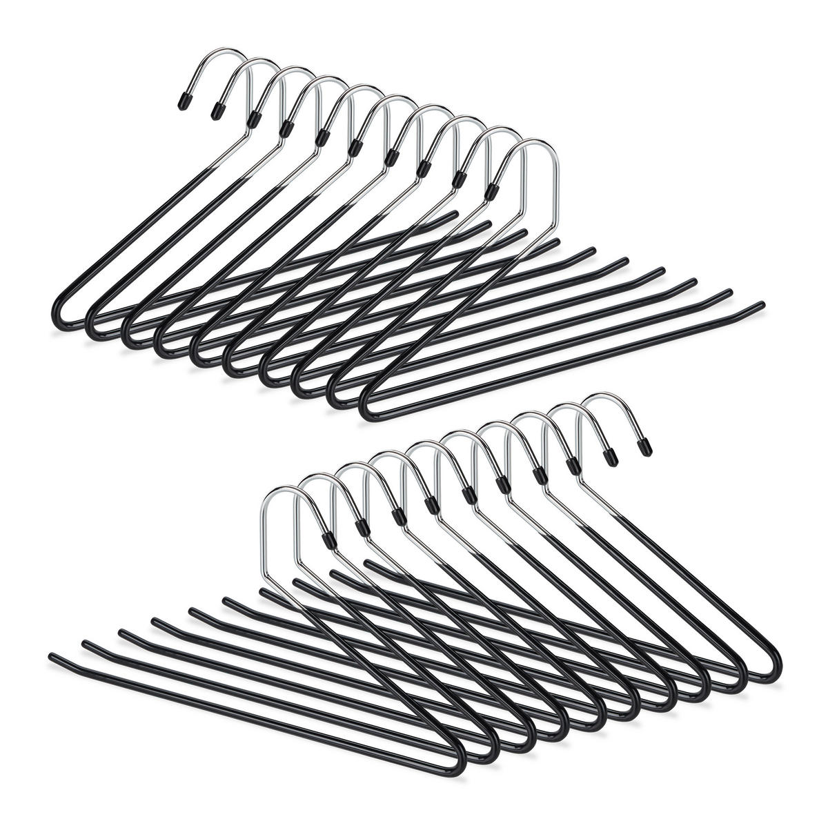 SÚPRAVA vešiakov na nohavice - čierna, kov/plast (18/0.5/35cm) - Relaxdays