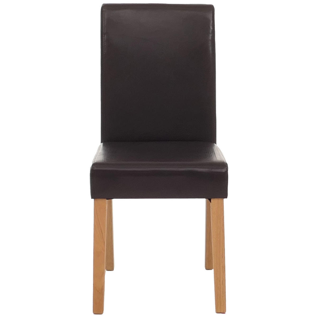 ESSZIMMERSTUHL klassisch und zeitlos 90x43x56cm Sitzhöhe 45cm Kunstleder helle Beine Braun - Braun, Kunststoff (43/90/56cm) - CHEFGASTRO