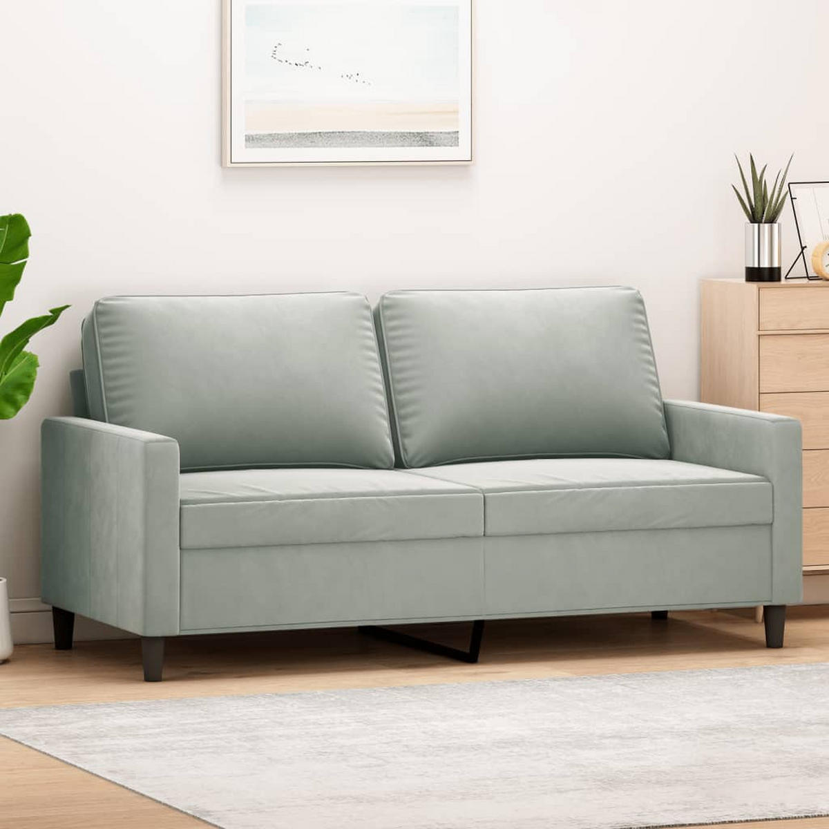 2-SITZER-SOFA Creglingen - Grau, Naturmaterialien (158/80/77cm) - Nettlife