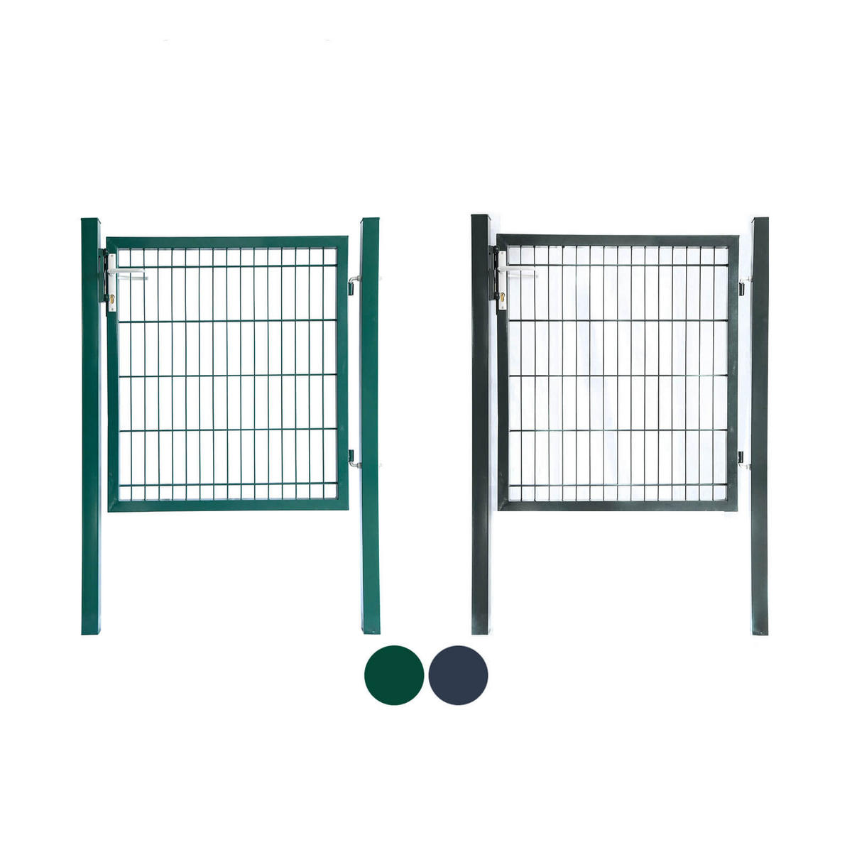 DOPPELSTABMATTEN GARTENTOR PORTARIUS - Größe: 140 cm, Farbe: Anthrazit - Anthrazit, Metall (190/6cm) - Home Deluxe