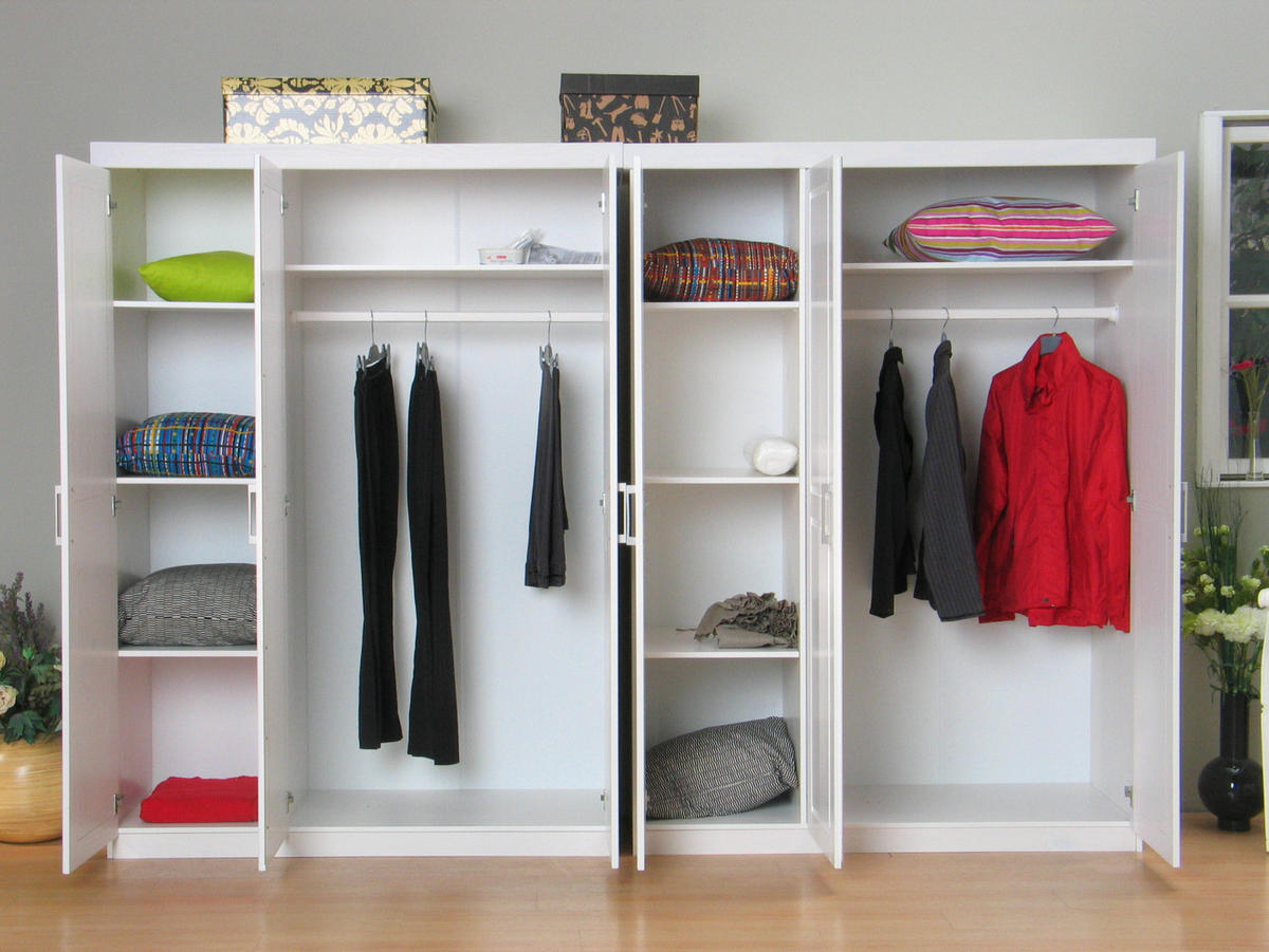 GARDEROBENSCHRANK weiß - Weiß, Holz (280/190/55cm) - ebuy24