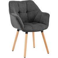 ARMLEHNENSTUHL Cord Dunkelgrau - Dunkelgrau, Holz/Textil (63/82/60cm) - CLP