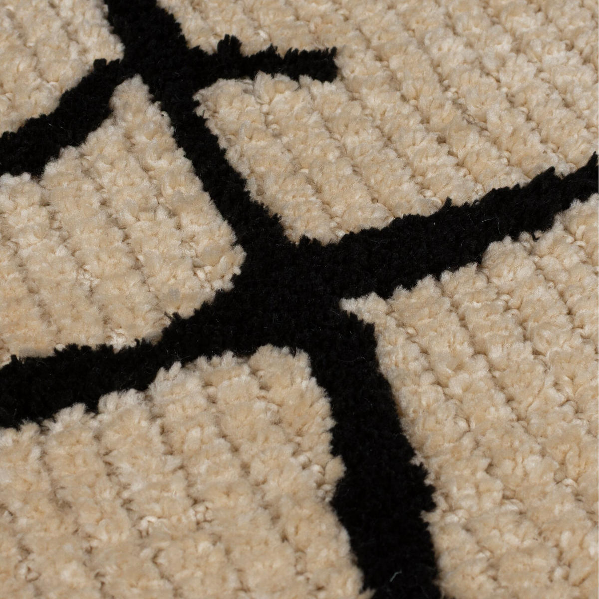 TEPPICH ARLEN, abstrakt, Creme-Schwarz, 80 x 300 cm - Beige, Textil (300/80cm) - KADIMA DESIGN