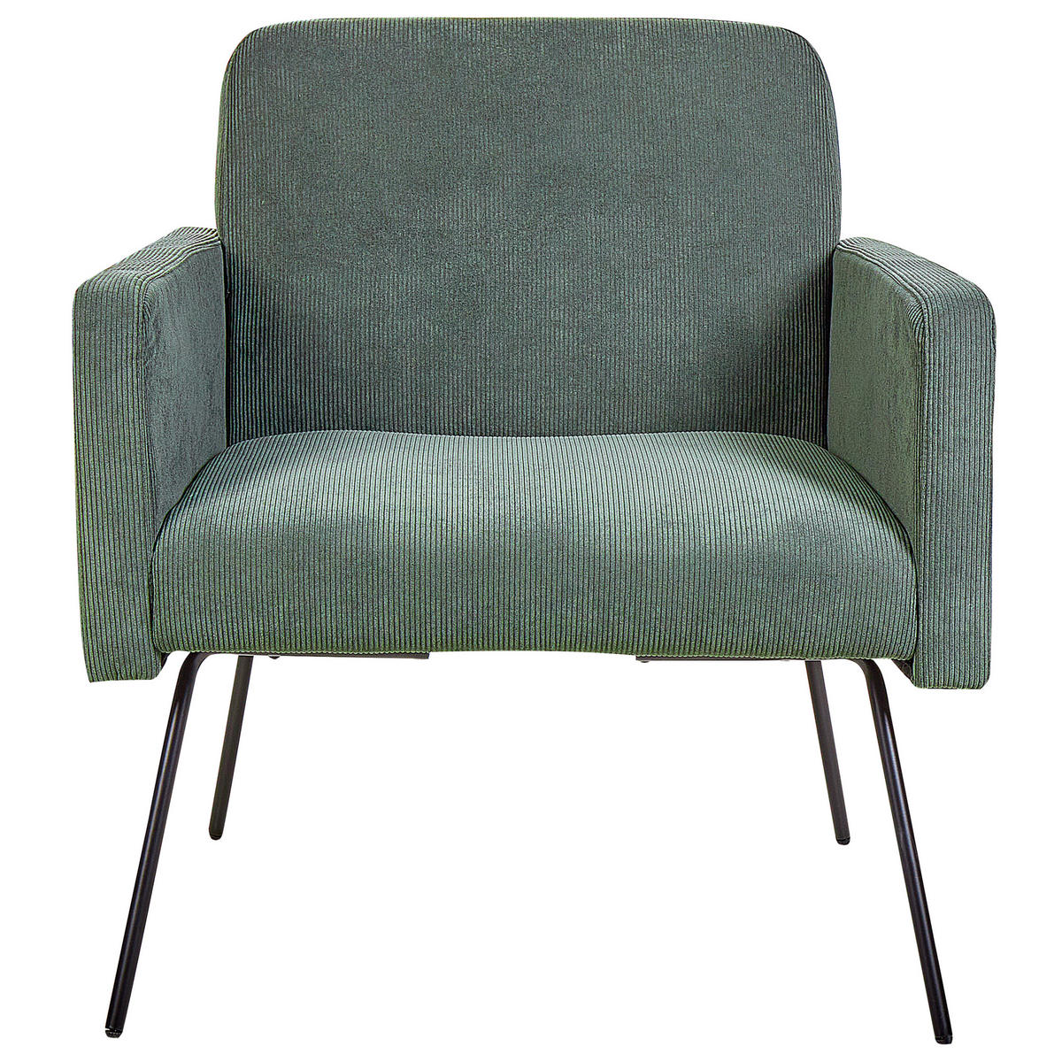 SESSEL Cord Grün Narken - Grün, Textil/Metall (72/77/76cm) - Beliani