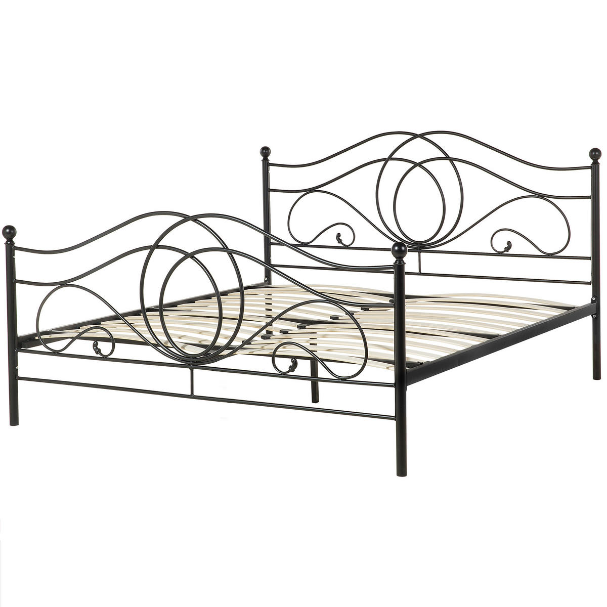METALLBETT 160/200cm Schwarz Lyra - Schwarz, Metall (160/200cm) - Beliani