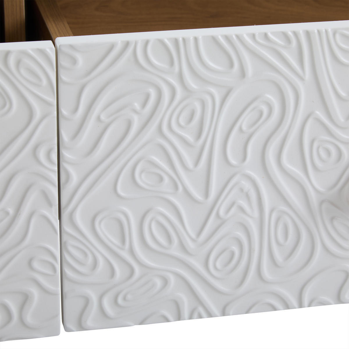 LOWBOARD DE-40303 mit Retro-Design und Holzbeinen Weiß/Hellholz - Weiß/Naturfarben, Holzwerkstoff (150/39/35cm) - ComfortXL