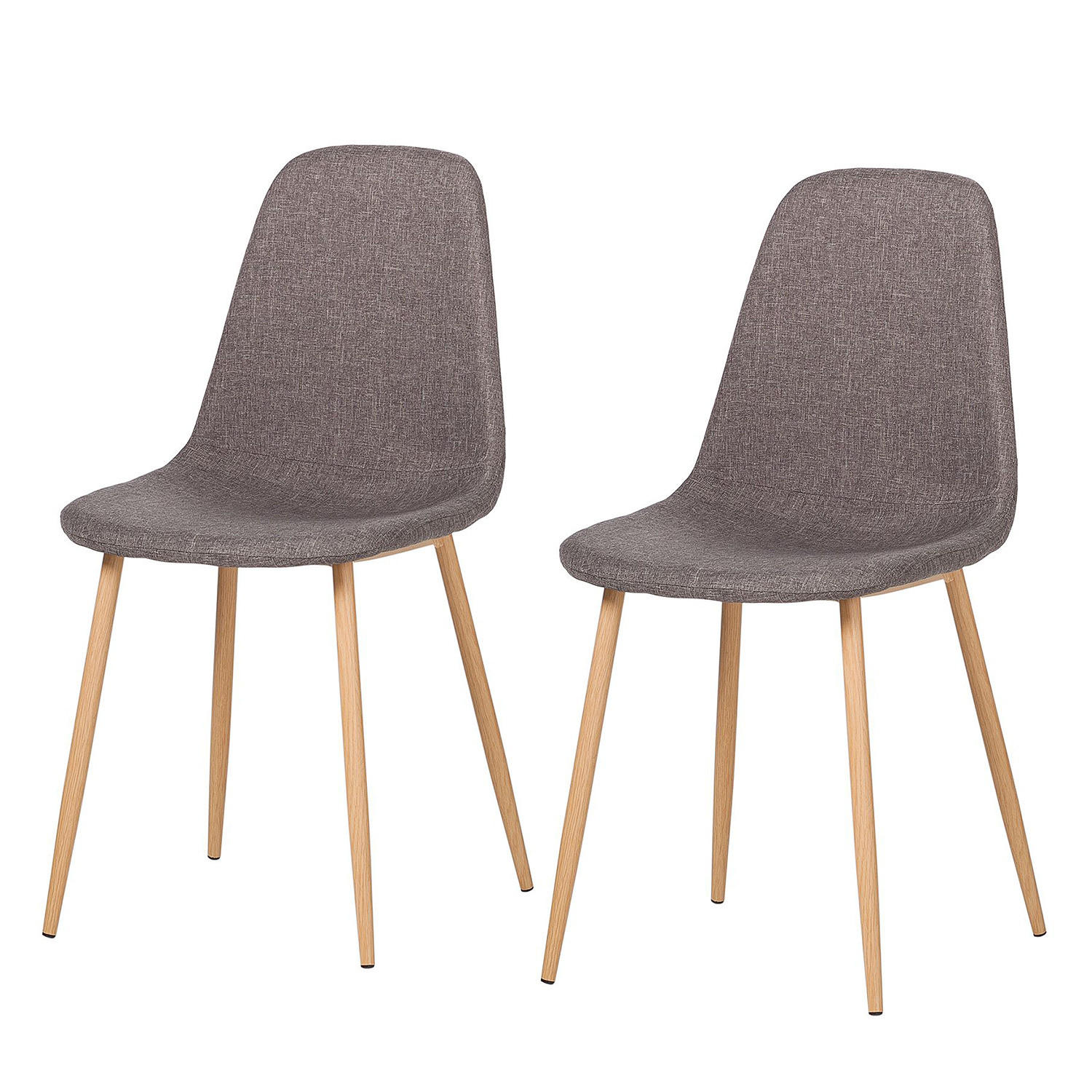 POLSTERSTUHL-SET - Webstoff / Metall - Grau, Textil/Metall (44/87/52cm) - home24