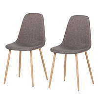 POLSTERSTUHL-SET - Webstoff / Metall - Grau, Textil/Metall (44/87/52cm) - home24