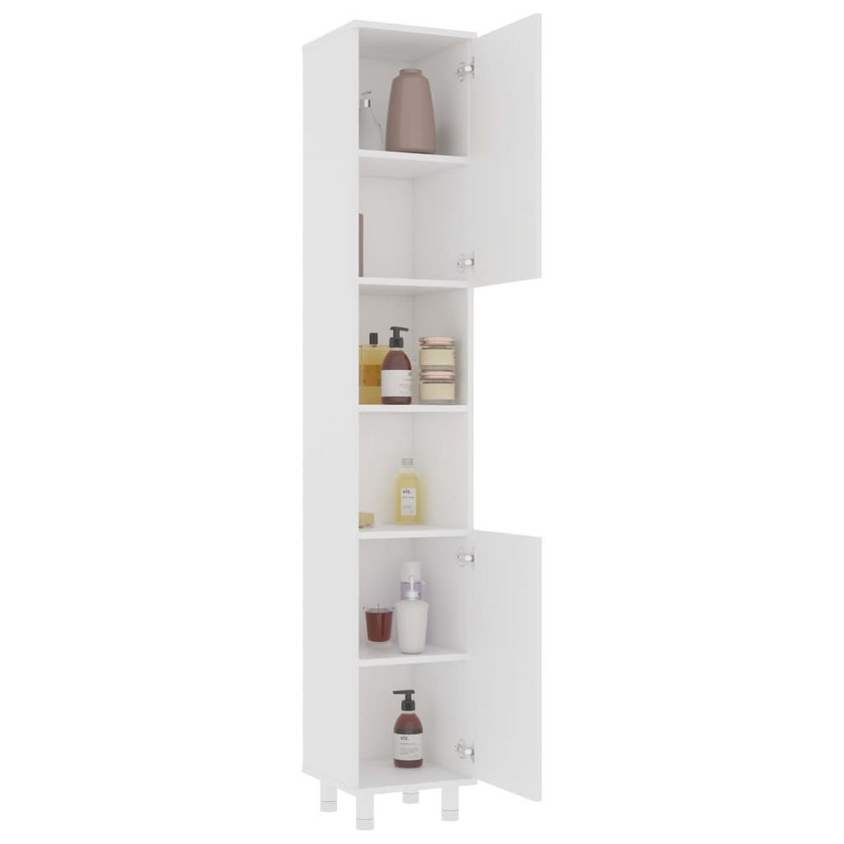 BADEZIMMERSCHRANK Weiss 30/30/179 Cm Holzwerkstoff - Weiß, Holzwerkstoff (30/179/30cm) - vidaXL