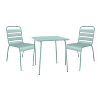 GARTENESSGRUPPE im Set - 2 -Sitzer - Stahl - mandelgrün - MIRMANDE - Grün, Metall - Vente-Unique