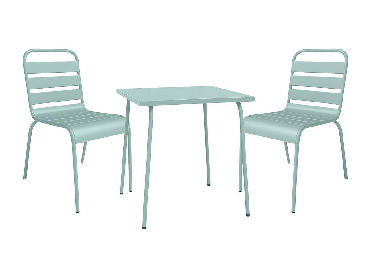 GARTENESSGRUPPE im Set - 2 -Sitzer - Stahl - mandelgrün - MIRMANDE - Grün, Metall - Vente-Unique