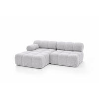 ECKSOFA L-Form Mini II Modular, Bouclé-Stoff Abriamo, Hellgrau, Links, Selia - Hellgrau, Holz (190/160cm) - Kaiser Möbel
