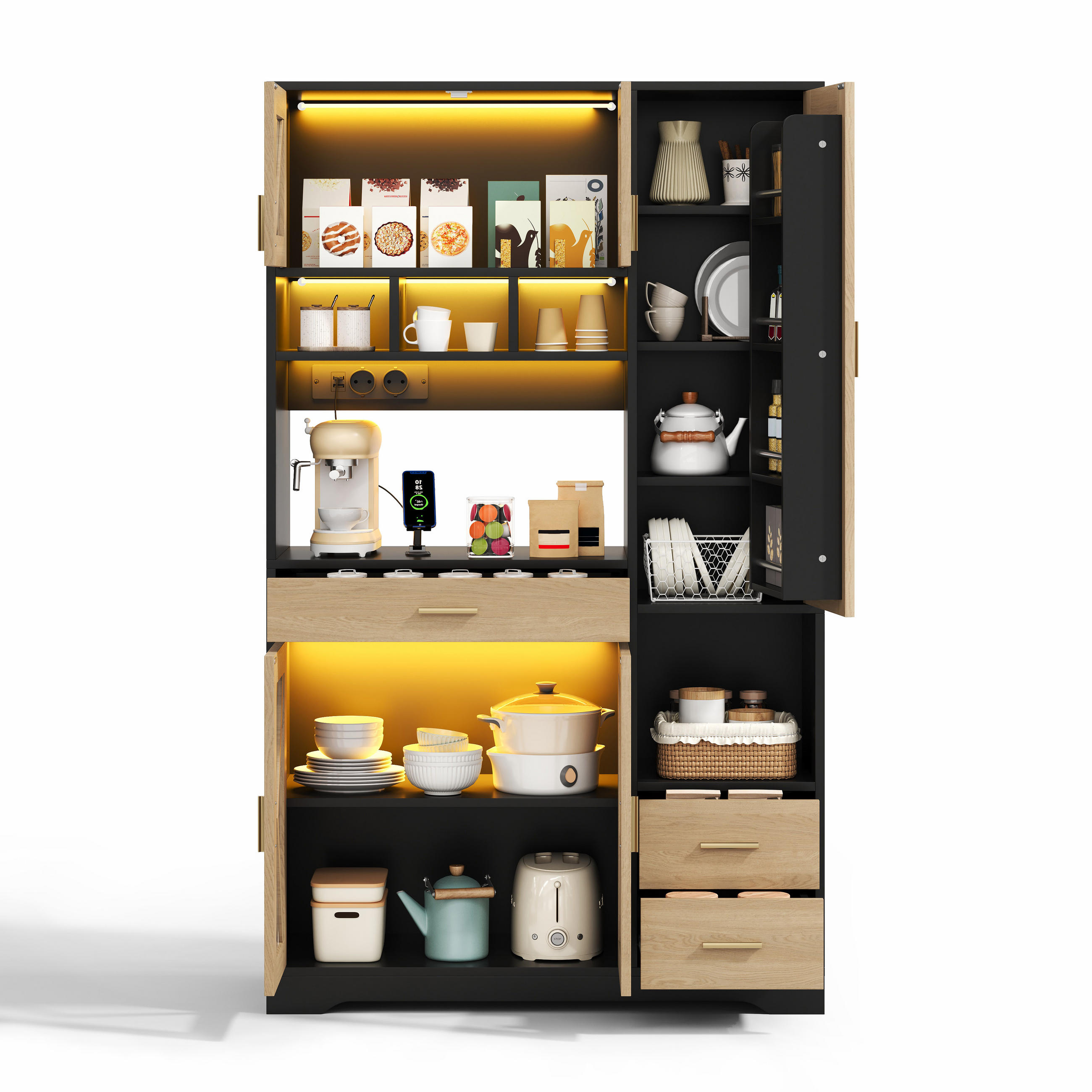 Evryae Mehrzweckschrank Natur 105x185x40 cm