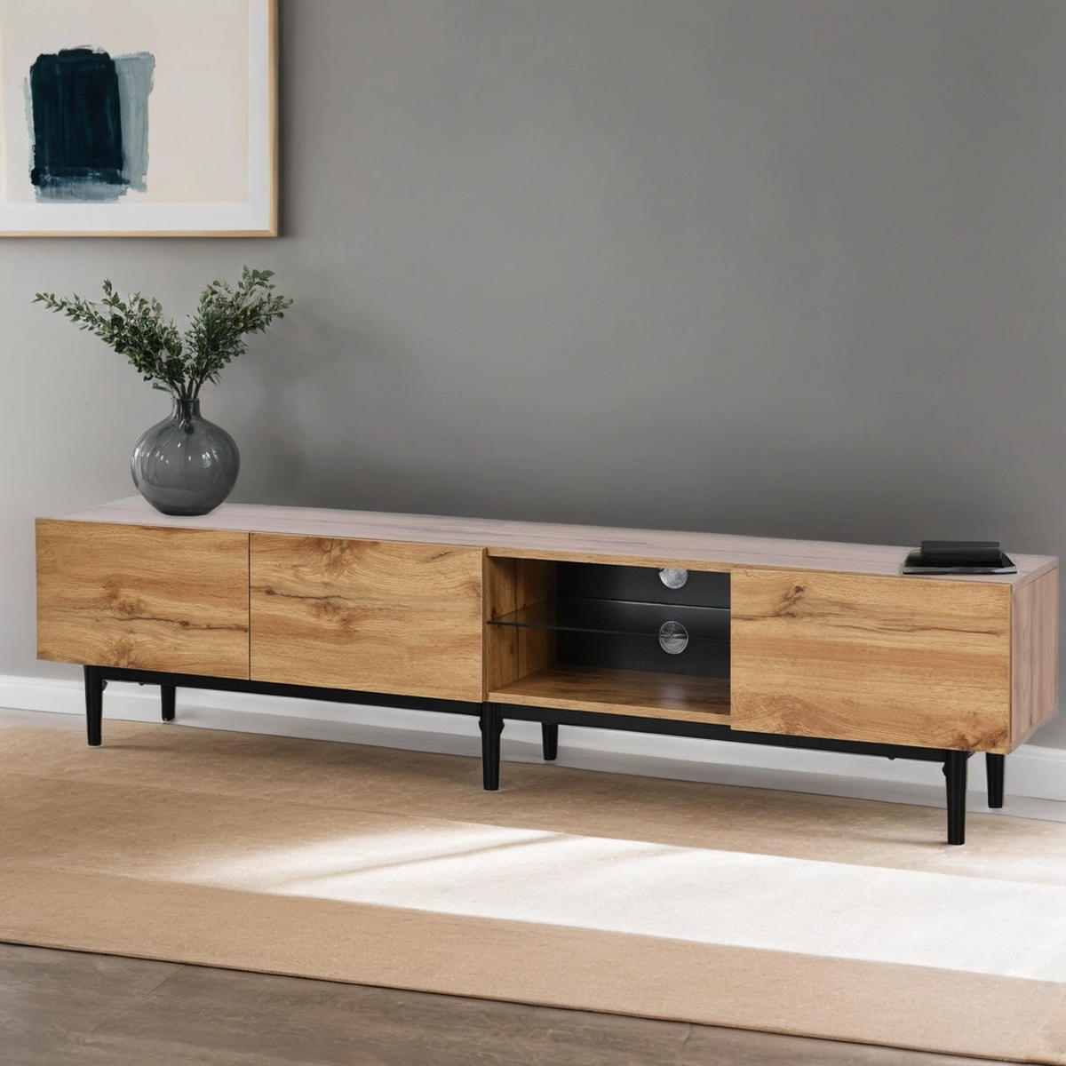 TV-MÖBEL Braun 175 /31 /41 cm - Braun, Holz (31/41/175cm) - Urban Meuble