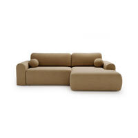 ECKSOFA Savana Hellbraun Rechts - Hellbraun, Holz/Textil (177/257cm) - Graingold