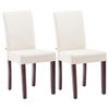 ESSZIMMERSTUHL Ines, 2er Set Stoff, Gestell Holz Cappuccino Creme - Naturfarben/Cappuccino, Holz/Textil (41/91/47cm) - TPFLiving