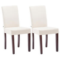 ESSZIMMERSTUHL Ines, 2er Set Stoff, Gestell Holz Cappuccino Creme - Naturfarben/Cappuccino, Holz/Textil (41/91/47cm) - TPFLiving