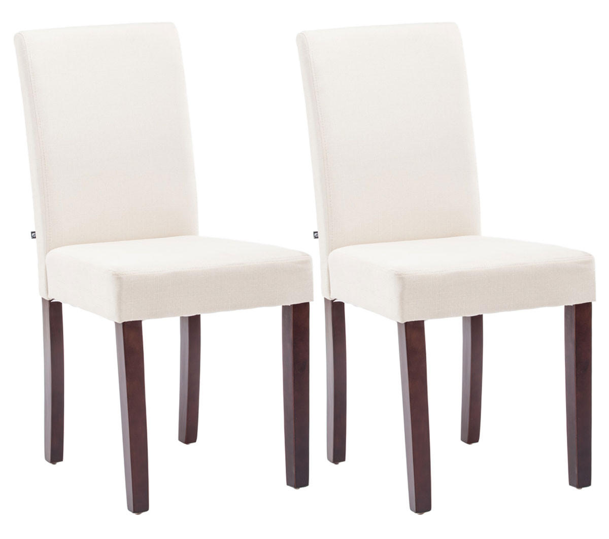 ESSZIMMERSTUHL Ines, 2er Set Stoff, Gestell Holz Cappuccino Creme - Naturfarben/Cappuccino, Holz/Textil (41/91/47cm) - TPFLiving