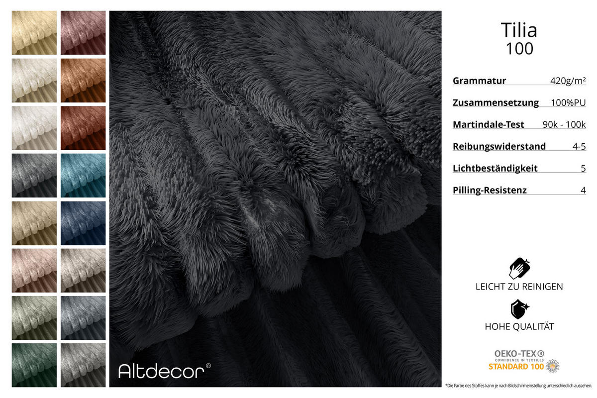 BOXSPRINGBETT mit Matratze H3|H4 und Lattenrost - TOLO KING 140x200 Cord - Schwarz - Schwarz, Holzwerkstoff (140/200cm) - ALTDECOR