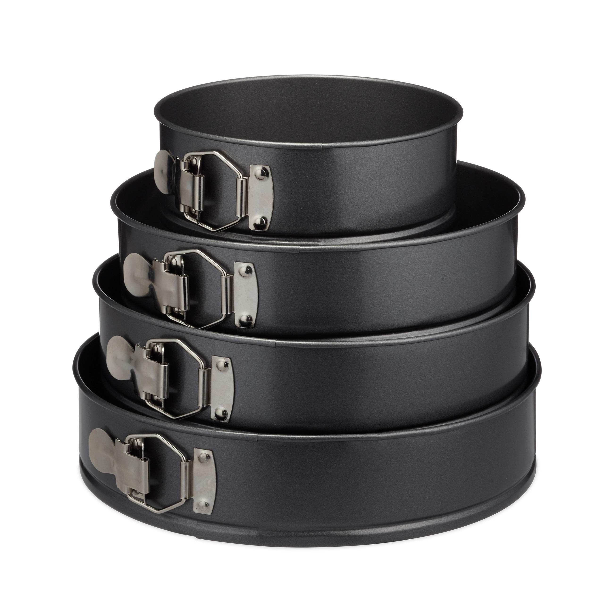 4-TLG.SPRINGFORM-SET - Schwarz, Metall (28/6.5/28cm) - Relaxdays