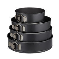 4-TLG.SPRINGFORM-SET - Schwarz, Metall (28/6.5/28cm) - Relaxdays