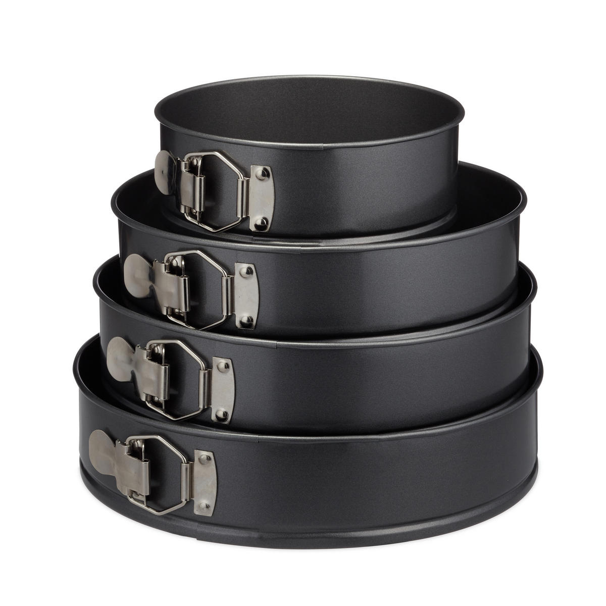 4-TLG.SPRINGFORM-SET - Schwarz, Metall (28/6.5/28cm) - Relaxdays