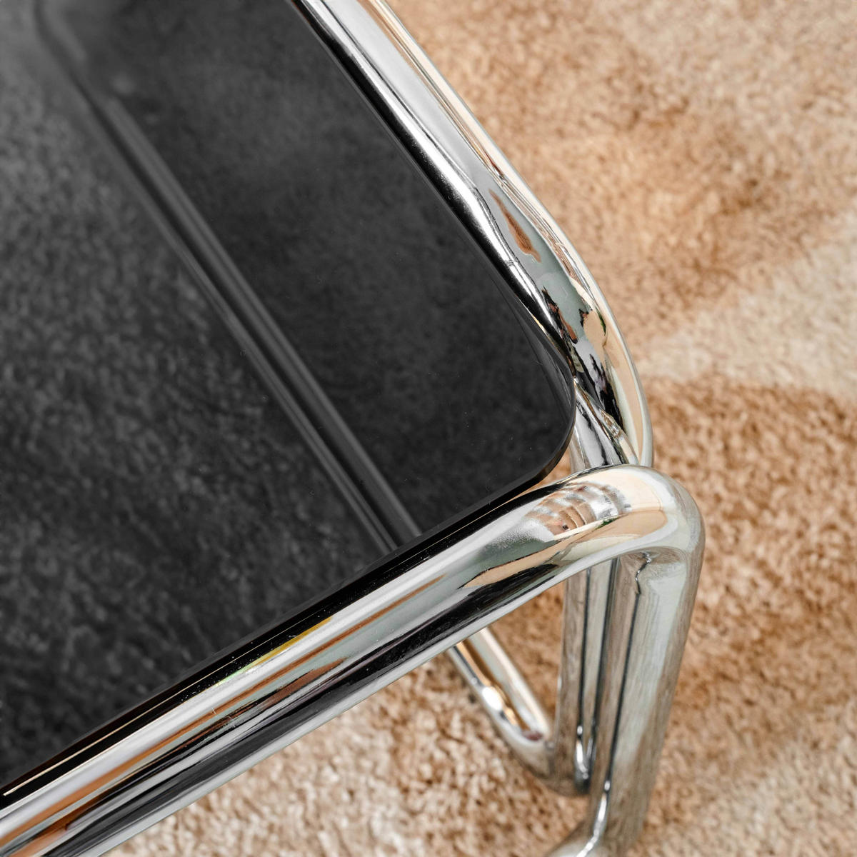 COUCHTISCH, Schwarz - Schwarz, Glas/Metall (90/90/40cm) - Oviala