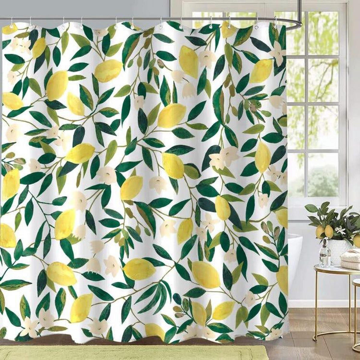 DUSCHVORHANG Stoff wasserdicht mit Haken - Grau, Textil (180/180cm) - MCBOSON