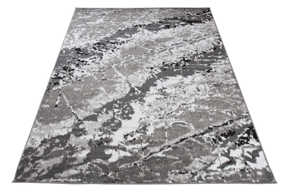 TEPPICH MAYA Grau Meliert Streifen Splash 130/190 cm - Grau, Textil (130/190cm) - Tapiso
