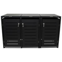 MÜLLTONNENVERKLEIDUNG London - Mülltonnenbox für 3 - Stahl verzinkt, anthrazit - Grau, Metall (198/116/80cm) - TPFGarden