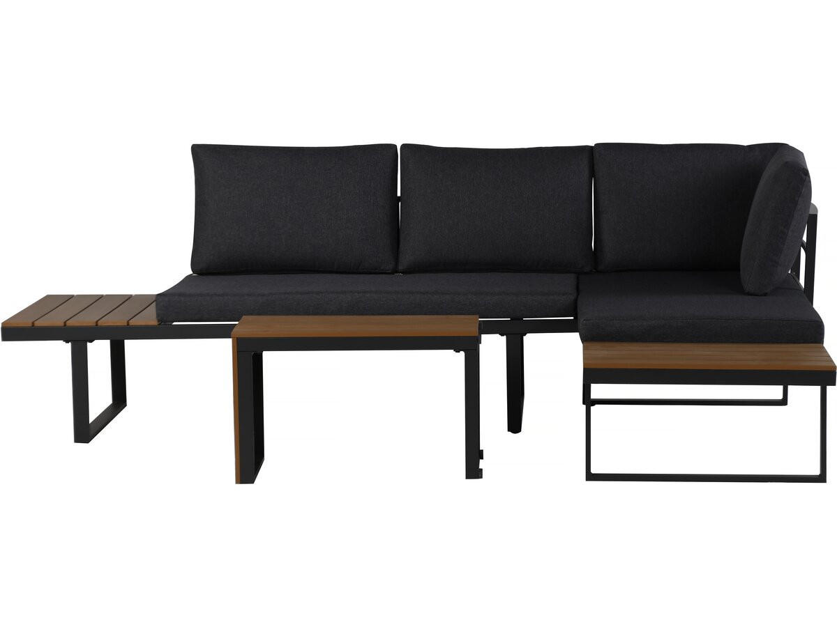 LOUNGEGARNITUR Sylva 4-Sitzer Grau - Grau, Metall - Habitat Garten