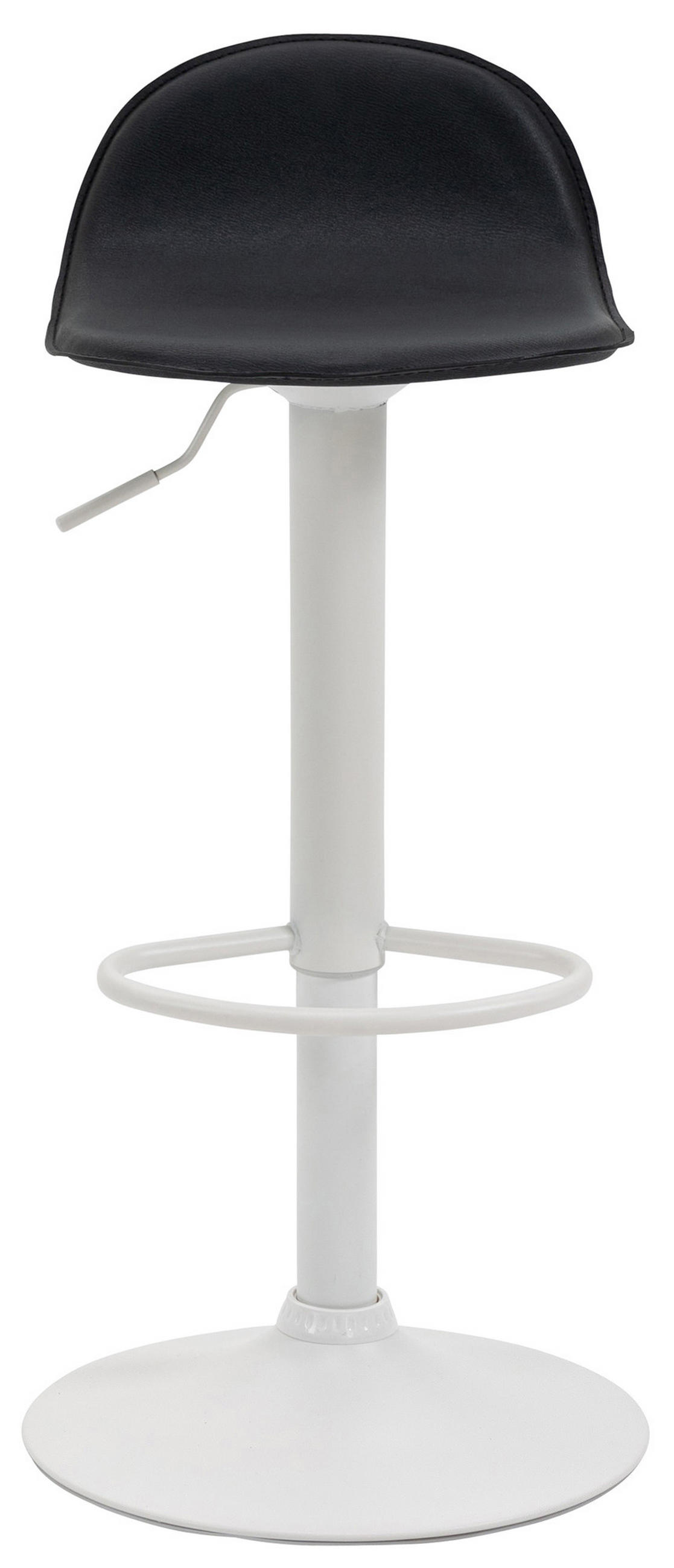 BARHOCKER Lederlook schwarz - Schwarz/Weiß, Textil/Metall (39/73/41cm) - CLP