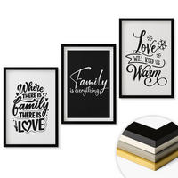 WANDBILDER 3er-Set - 40x60 cm Schwarzer Rahmen - Familie, Liebe, Wärme, Zuhause - Schwarz, Kunststoff (40/60cm) - ArtPrintCave