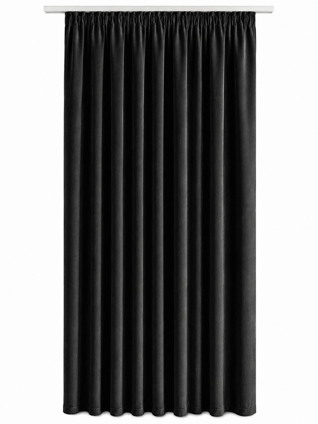VORHANG Kräuselband Samt 140/175 cm Schwarz - Schwarz, Textil (140/175/175cm) - TiborTex