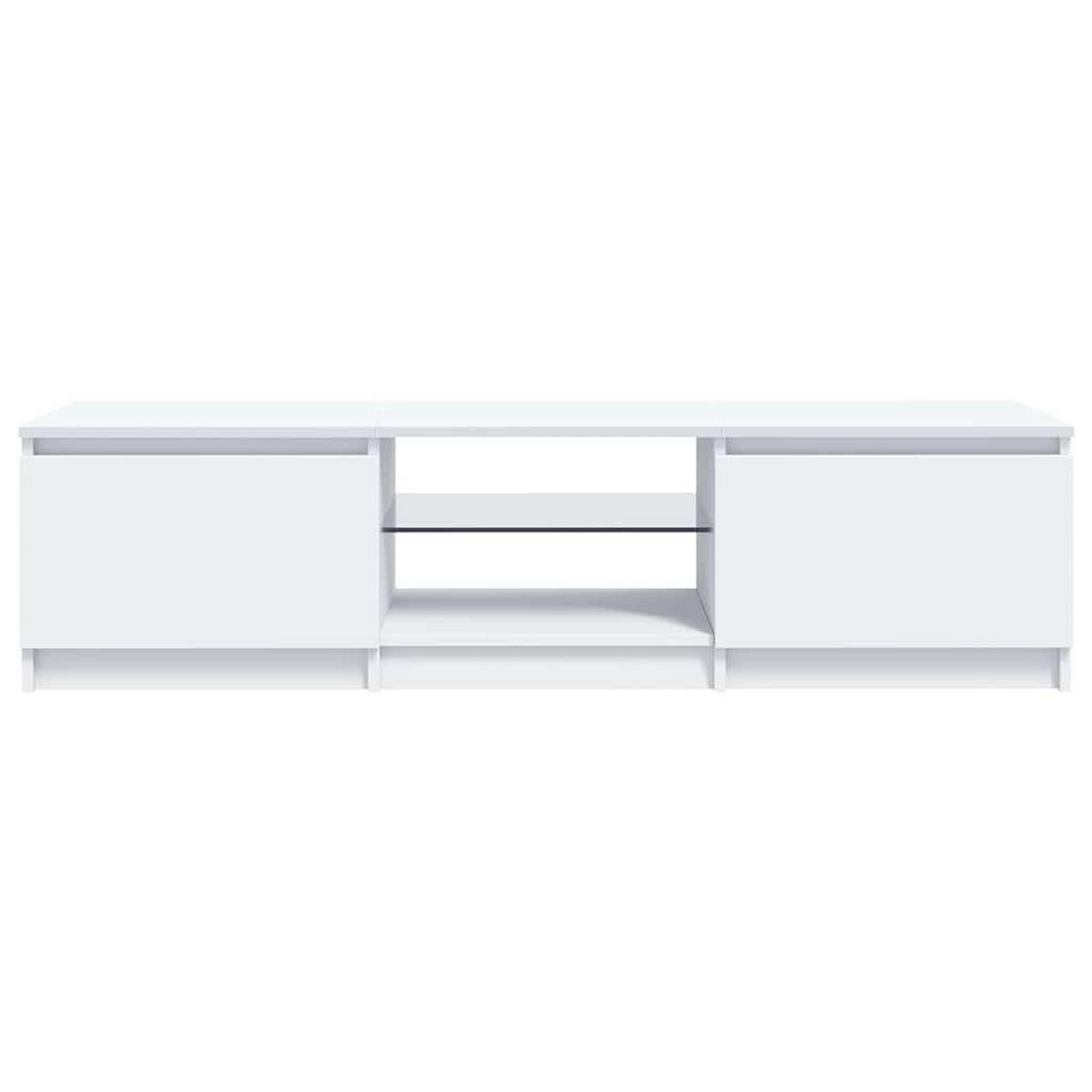 TV-SCHRANK Mit Led-Leuchten Weiss 140/40/36 Cm - Weiß, Holzwerkstoff (40/36/140cm) - vidaXL