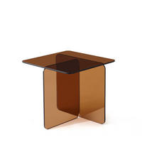 BEISTELLTISCH 45/45/51 cm aus braunem Glas, vielseitig und pflegeleicht - Braun, Glas (45/45/51cm) - BEAOK