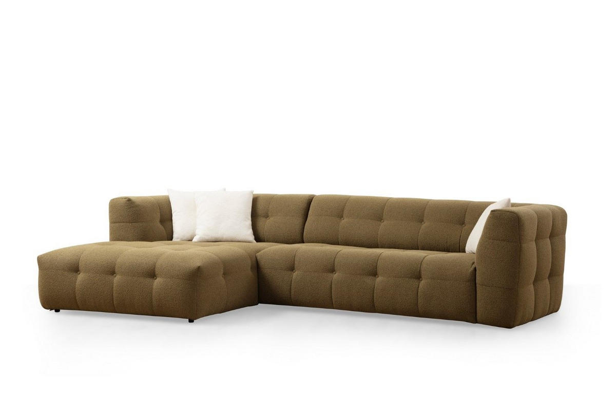 ECKSOFA modernes Design - Schwarz/Grün, Holz/Kunststoff (300/150cm) - myHomelando